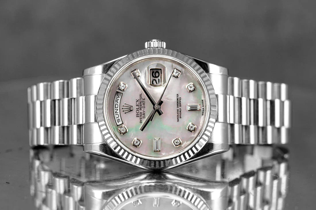 DAYDATE 36MM WHITEGOLD MOP BAGUETTE DIAL