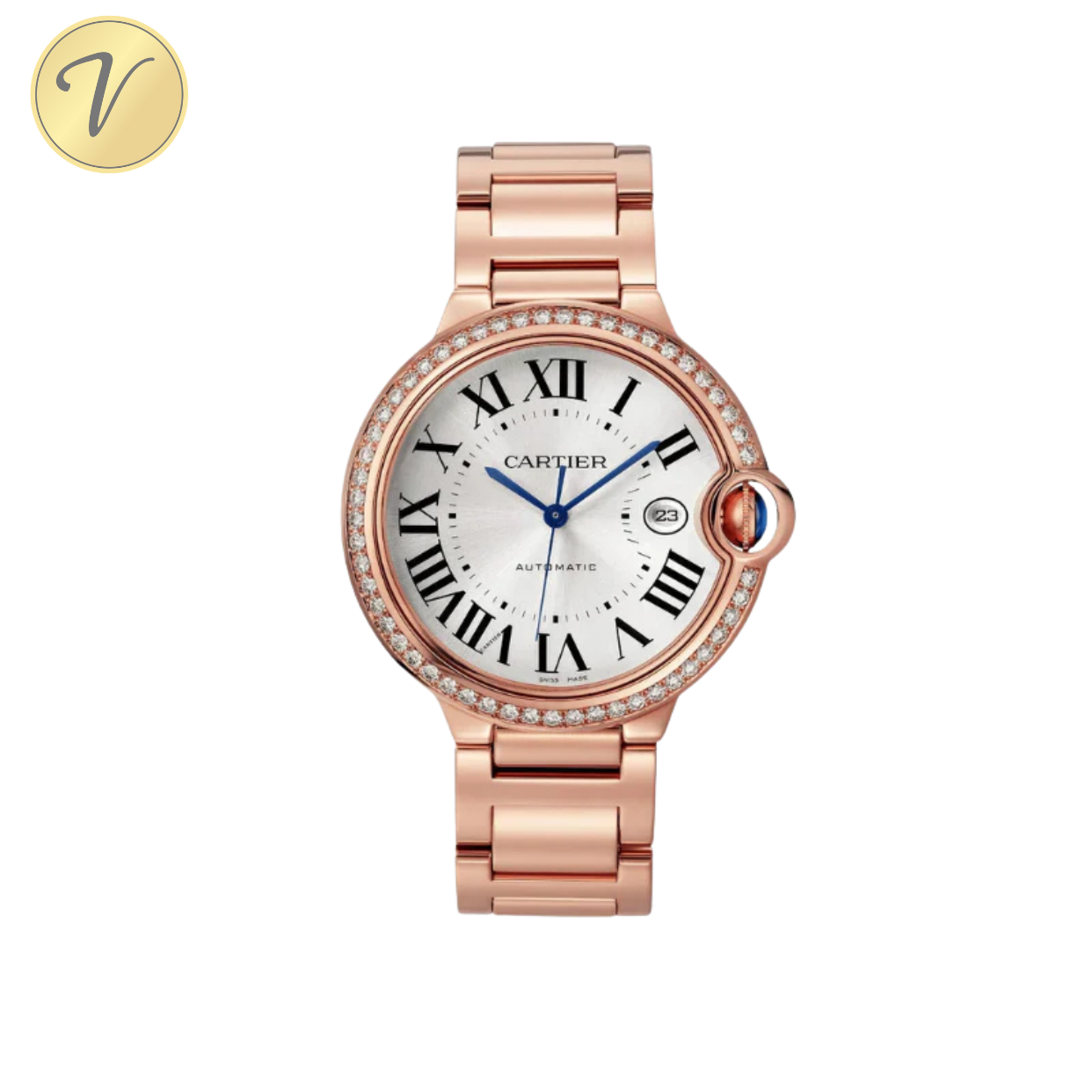 Ballon Bleu De Cartier Or Rose Sertie