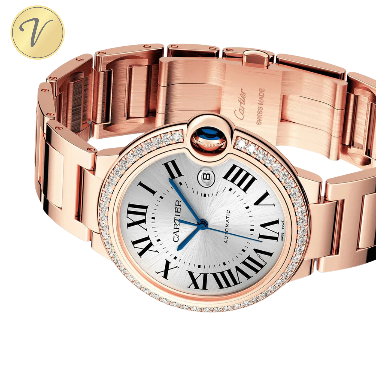 Ballon Bleu De Cartier Or Rose Sertie