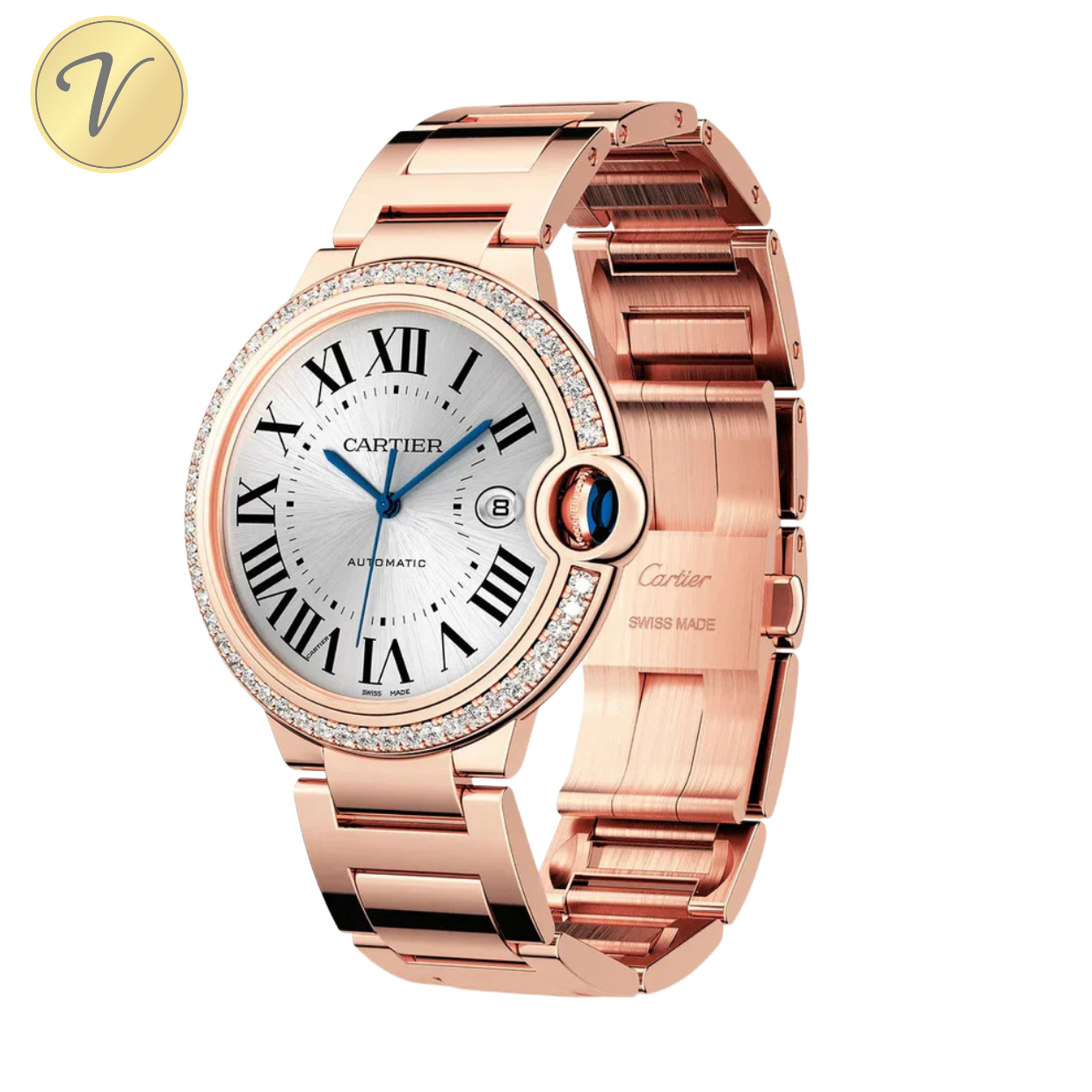 Ballon Bleu De Cartier Or Rose Sertie