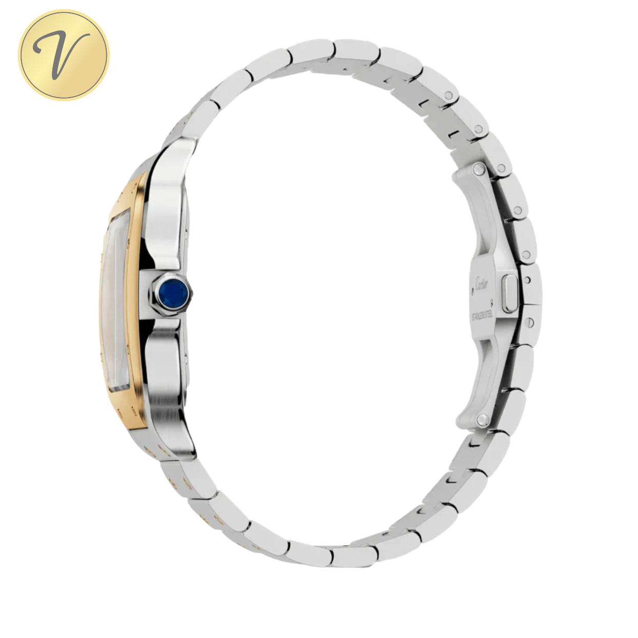 Cartier Santos Gold Silver Pour Homme