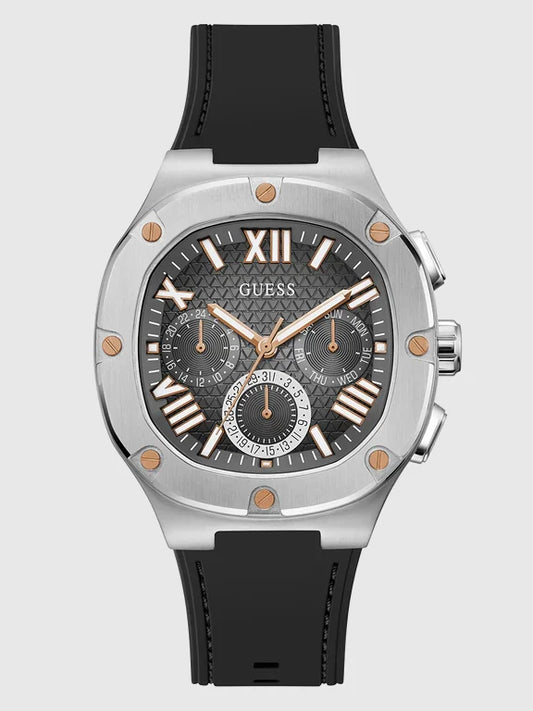 GUESS Mens Burgundy Gunmetal Multi-function Watch, GW0571G1